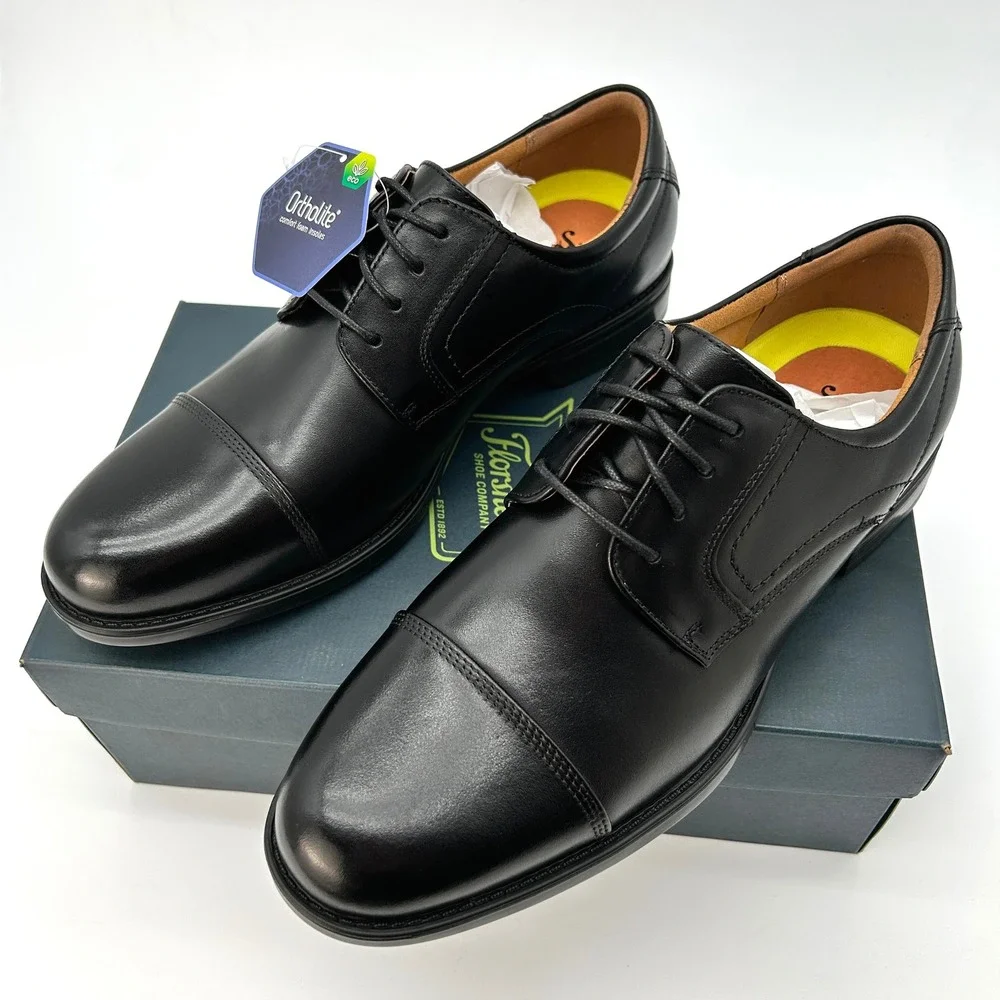 Florsheim Midtown Cap Toe Oxford Size 9 D Mens Dress Shoes Black Leather NEW NWT